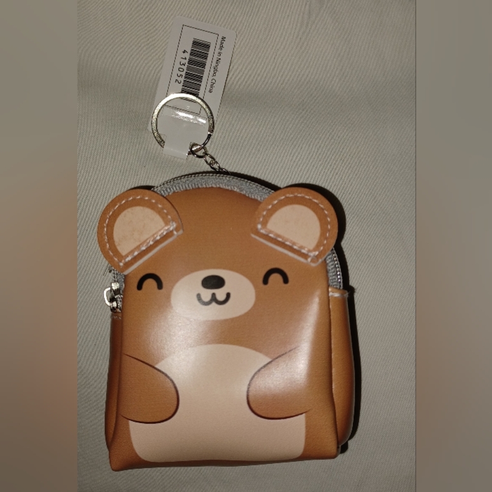 NWT Cute Bear Coin Purse Keychain